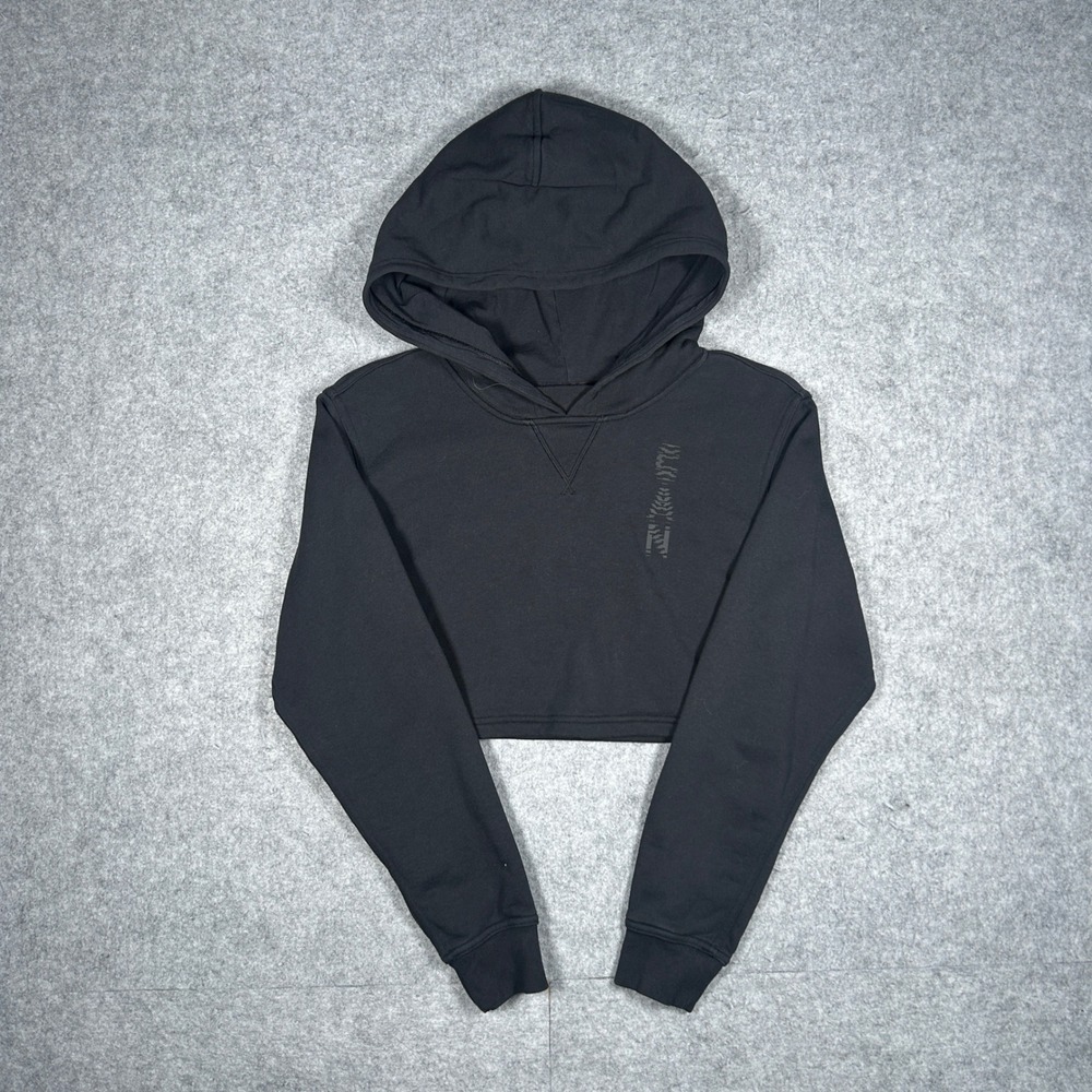 Lululemon Team Canada Perfectly Oversized Cropped Hoodie Women 0 Black Pullover‎
